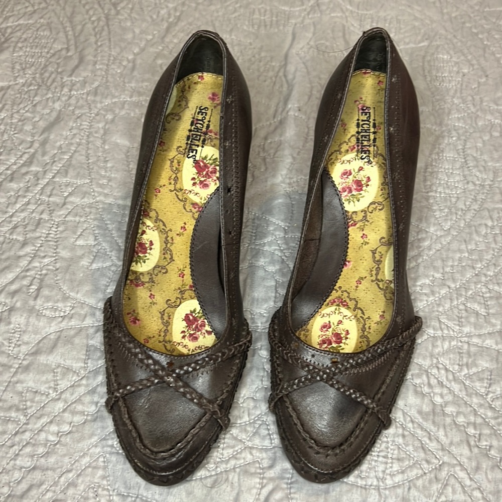 Seychelles Brown Leather Pumps